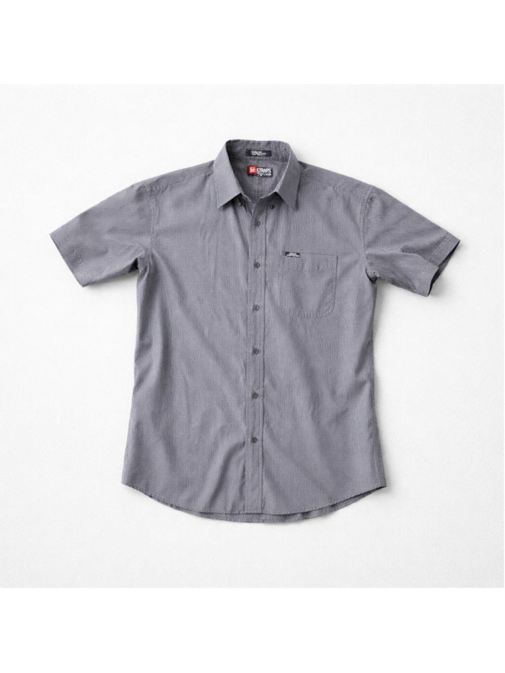 VTG Chaps Ralph Lauren Button Down Shirt Men M Gray Short Sleeve